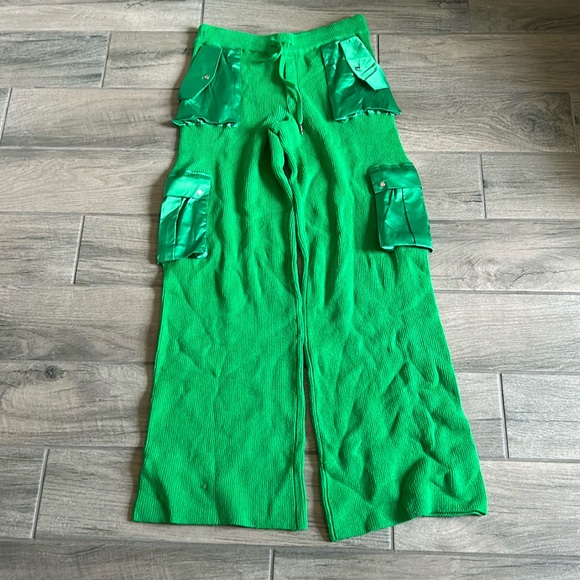 Ser.o.ya Poe knit cargo pants in Kelly green